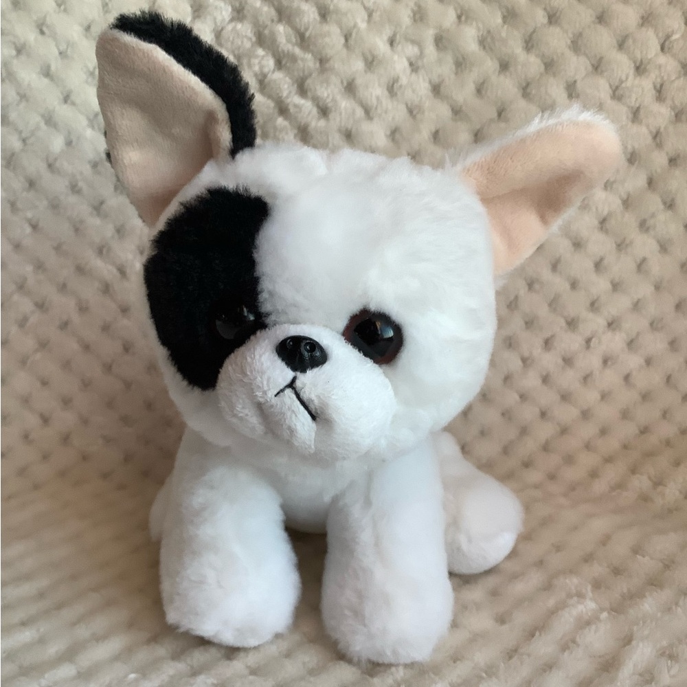 Ty Velvety Marcel French Bulldog Black and White Plush Puppy Stuffed Animal